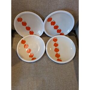 Vintage Jepcor International Whipped Cream And Apple Pie Salad Dessert Plates 4